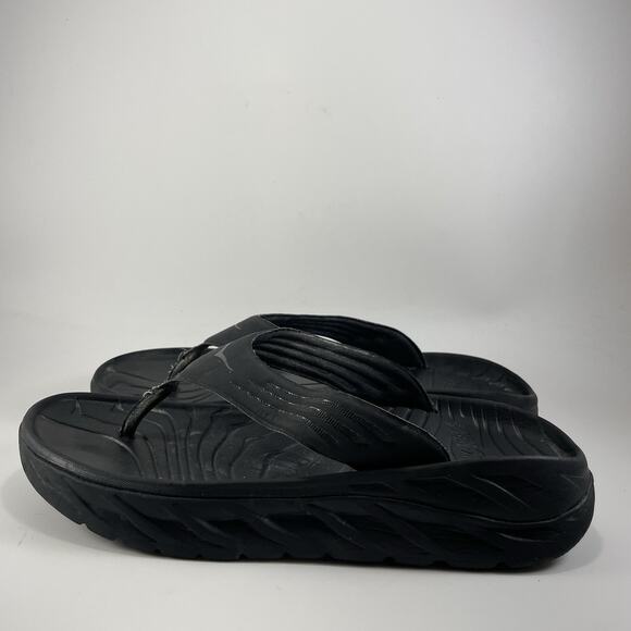 Hoka One One Ora Recovery Flip Flops Mens Size 13 Black Comfort Sandals Shoes - Picture 4 of 9